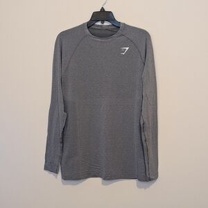 Gray Long Sleeve Athletic Shirt
